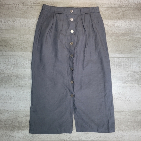 Vtg Linen Midi Maxi Skirt Size 10 - Picture 1 of 11